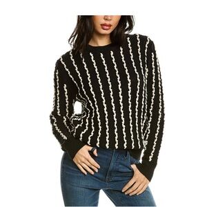 Jason Wu Black and Cream Textured Sweater